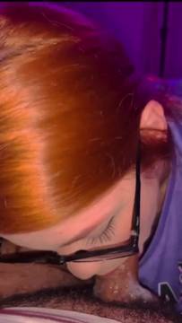 Porn Video Blowjob and Glasses POV Redhead