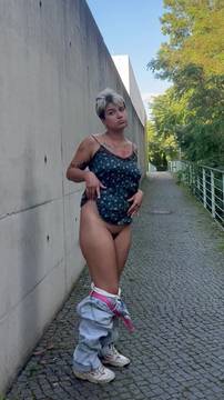 X-Rated Movie Striptease and Big Ass Hairy Pussy Exhibitionist Outdoor