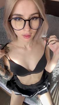 Free Video Showing Boobs with SlyKarina and Glasses Teen Blonde Small Tits