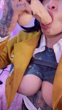 Adult Movie AngelaCIanuro in Deepthroat and Big Boobs Sexy Brunette Amateur