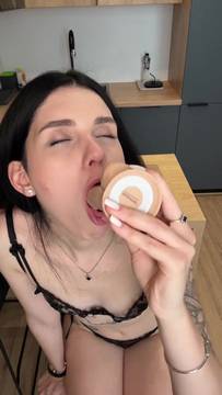 Hot Video Sextoy in the mouth with AsyaElfiee and Brunette Sexy Lingerie
