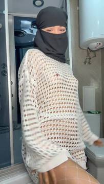 Xxx Movie Teasing with AnnaaLittle and Sexy Hijab Stockings