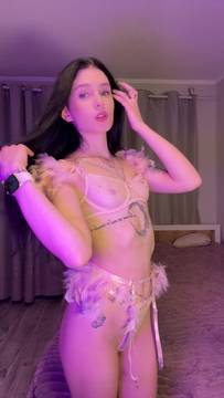 Free Video Teasing with AsyaElfiee & Brunette Sexy Lingerie Teen Small Tits