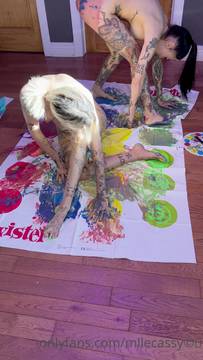 Playing some naked twister with my lesbian tattoed girlfriend