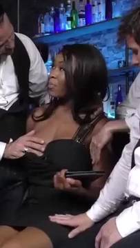 Sex Film Boob Grab at DogFart and GangBang Big Boobs Interracial Brunette