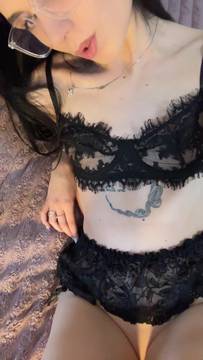 Movie X-Rated Teasing with AsyaElfiee and Brunette Sexy Lingerie