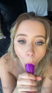 Blonde babe showing her sexy way of blowing cock