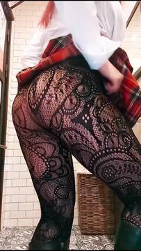 Sex in pantyhose yeah or nuh? Join my OF #Solo #Shaved Pussy #Teasing #Big Ass