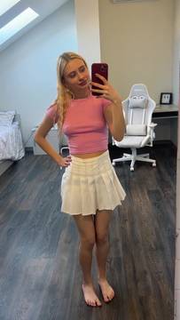 Fully dressed, next second i'm naked fingering myself #Female Masturbation #Teen #Blonde #Solo #Shaved Pussy