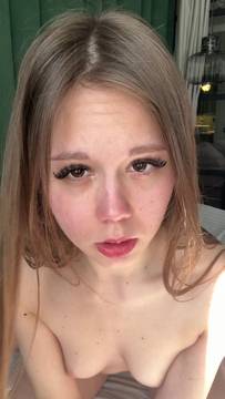 Am I a good girl for getting on my knees to suck cock? #Ahegao #Solo #Blonde #Small Tits 