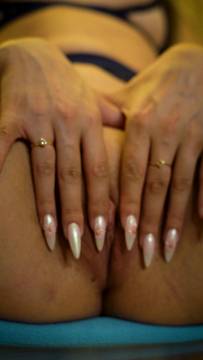 Notice my fresh white nails? #BigBoobs #Brunette #Curvy&Thick #SexyLingerie #Solo #Latina