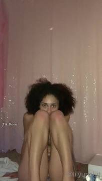 Hot black babe takes her panties off for you to see her pussy