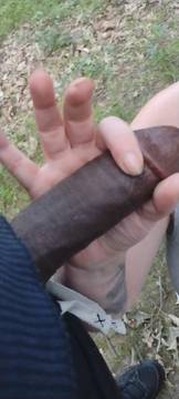 Sucking Dick outside on my knees with a mouth full
