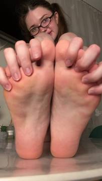 Home alone, showing my soles babe.