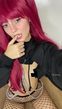 Porn Video Teasing with KarishaX & Stockings Solo Small Tits