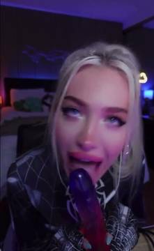 X-Rated Video Sextoy in the mouth and Blonde Solo 18+ Teen