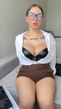 X-Rated Movie Bouncing Boobs with EllieLush & Brunette Natural Big Tits