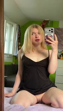 My thighs are warm, my lips are wet… wanna join me? 😏💦 #Small Tits #Shaved Pussy #Solo #Blonde #Stockings #Sexy #Pussy Fingering