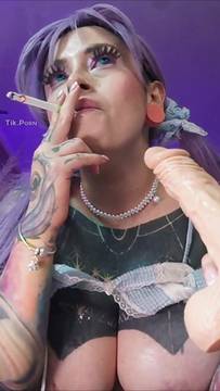 Porn Video AngelaCIanuro in Sextoy in the mouth & Goth Porn Big Boobs