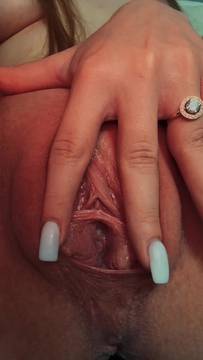 Fingers spreading my pink wet pussy wide, white manicure and sparkly ring on full display. OnlyFans. Fingers spreading my pink wet pussy wide, white manicure and sparkly ring on full display. OnlyFans.