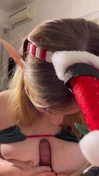 Your cute elf is here to put your cock between her hot tits