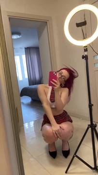 Sex Video Teasing with CassyNoir and Redhead Porn Solo Upskirt Glasses Porn