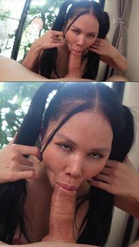 What a horny cute babe #blowjob #pov
