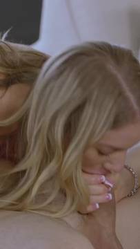X-Rated Movie Blowjob by Tushy and Blonde Threesome