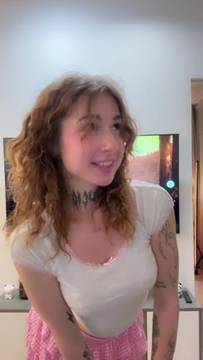 Porn Movie CurlyPolly in Teasing and PAWG Stockings Shaved Pussy Small Tits