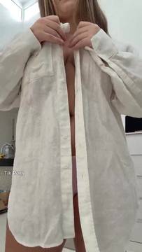 Almost illegal just uploaded She unbuttons shirt to reveal wet pussy 🔥