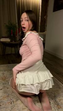 Porn Video Teasing with ElliseSugar & Stockings Brunette Upskirt