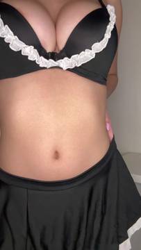 Taking off her sexy maid outfit and getting all naked