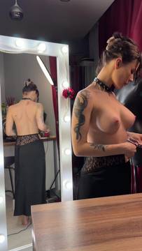 Movie Sex Striptease with LinaIvy & Stockings Brunette Big Boobs