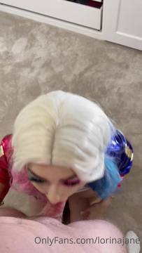 Again in my Quinn cosplay having some fun sucking that cock and cum