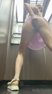 X-Rated Video with Molly Brooke in Anal Plug and Petite Leaked Upskirt