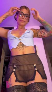 Hot Movie Teasing with SofiaReyess and Nude Stockings Tattoo Latina