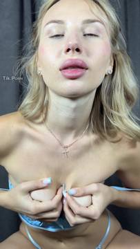 Adult Movie Boob Grab with jessiewhite & Blonde Sexy Lingerie Small Tits